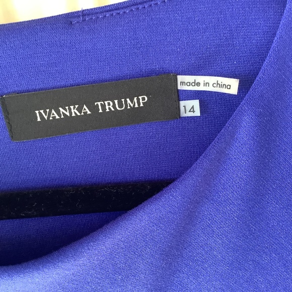 Ivanka Trump Sleeveless Pleated Sheath Dress Royal Blue Women's Size 14 NWT - Picture 8 of 10